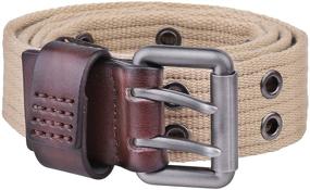 img 3 attached to Moonsix Double Grommet Canvas: Durable Men's Belt Accessories for Style and Function