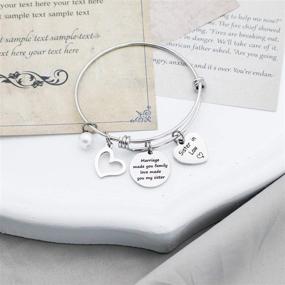 img 2 attached to Marriage Made Us Family, Love Made You My Sister: Sister 💍 in Law Bracelet, the Perfect Wedding Gift for the Sister of the Groom