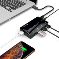 🔌 wavlink 4-port powered usb 3.0 hub with smart charging port, 2.4a bc1.2/ipad/iphone/tablet, led indicator, hot swapping logo