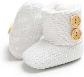 img 3 attached to Nomere Unisex Baby Winter Buttons Snow Boots: Soft Sole, Non Slip, Warm Booties – Perfect for Toddler Prewalker, Newborns & Crib Shoes