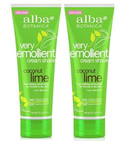 img 2 attached to 🪒 Experience Smooth Shaving with Alba Botanica Very Emollient Shave Cream Coconut Lime 8 oz (2-packs)