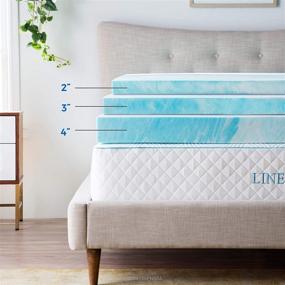 img 2 attached to 🛏️ Enhance Your Sleep Comfort with Linenspa's Queen Size 4 Inch Gel Swirl Memory Foam Topper
