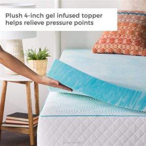 img 3 attached to 🛏️ Enhance Your Sleep Comfort with Linenspa's Queen Size 4 Inch Gel Swirl Memory Foam Topper