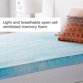 img 1 attached to 🛏️ Enhance Your Sleep Comfort with Linenspa's Queen Size 4 Inch Gel Swirl Memory Foam Topper