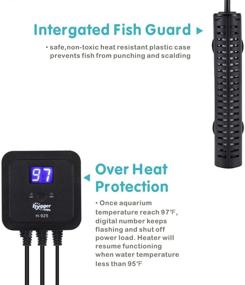 img 3 attached to 🐠 hygger 200W Aquarium Heater: Submersible Fish Tank Heater for 15-30 Gallon Tank with LED Digital Temperature Controller