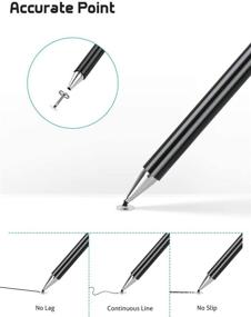 img 1 attached to KIMZY ElegantPen Disc Stylus Pen: Premium Touch Screen Digital Pencil for Smart Phones and Tablets - Black