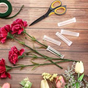 img 1 attached to 🌸 Floral Water Tubes: Clear Plastic Flower Vials for Arrangements - 48 Pieces (7 cm Length)