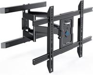 📺 perlesmith full motion tv wall mount: smooth tilts, swivel extends - dual articulating arms | supports 37-80 inch flat curved tvs, up to 132 lbs | max vesa 600x400 logo