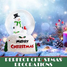 img 3 attached to 🌟 Colorful Christmas Snow Globe with Glitter Crystal Ball - Perfect for Kids' Gifts, Home Decor, and Large Snowman Decorations