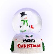 🌟 colorful christmas snow globe with glitter crystal ball - perfect for kids' gifts, home decor, and large snowman decorations логотип