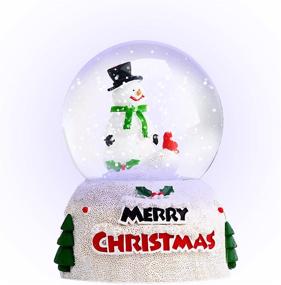 img 4 attached to 🌟 Colorful Christmas Snow Globe with Glitter Crystal Ball - Perfect for Kids' Gifts, Home Decor, and Large Snowman Decorations