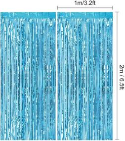 img 2 attached to CHRORINE Декорации для вечеринки девочки на день рождения: тема "Голубой Снежинки" с 109 шарами, 2 голубыми фольгированными занавесками, кленовыми листьями и снежинками.