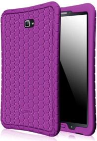 img 4 attached to 📱 Fintie Purple Silicone Case for Samsung Galaxy Tab A 10.1 (2016 NO S Pen Version), Honeycomb Series Lightweight Shockproof Cover with Anti-Slip Grip, Kid-Friendly Design for Tab A 10.1 Inch (SM-T580/T585/T587)