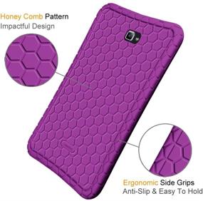 img 1 attached to 📱 Fintie Purple Silicone Case for Samsung Galaxy Tab A 10.1 (2016 NO S Pen Version), Honeycomb Series Lightweight Shockproof Cover with Anti-Slip Grip, Kid-Friendly Design for Tab A 10.1 Inch (SM-T580/T585/T587)