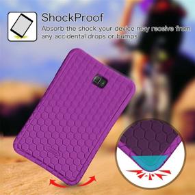 img 2 attached to 📱 Fintie Purple Silicone Case for Samsung Galaxy Tab A 10.1 (2016 NO S Pen Version), Honeycomb Series Lightweight Shockproof Cover with Anti-Slip Grip, Kid-Friendly Design for Tab A 10.1 Inch (SM-T580/T585/T587)