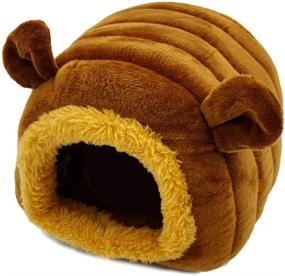 img 1 attached to KAMEIOU Small Animal Bed - Cozy Bedding for Hamsters, Hedgehogs, Guinea Pigs, Chinchillas, Snakes, and Rats - Washable and Warm Habitat Nest Cube Cave for Small Pets