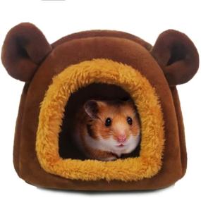 img 3 attached to KAMEIOU Small Animal Bed - Cozy Bedding for Hamsters, Hedgehogs, Guinea Pigs, Chinchillas, Snakes, and Rats - Washable and Warm Habitat Nest Cube Cave for Small Pets