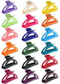 img 4 attached to 🍌 18 PCS Banana Hair Claw Clips: Colorful Barrettes Clamp for Women & Girls