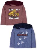 👕 2-pack boys' toddler graphic hoodie tops by the children's place logo