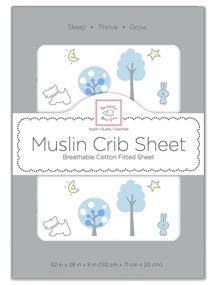 img 2 attached to 🌿 SwaddleDesigns Blue Forest Cotton Muslin Fitted Crib Sheet/Toddler Sheet: Super Soft and Breathable Nursery Bedding