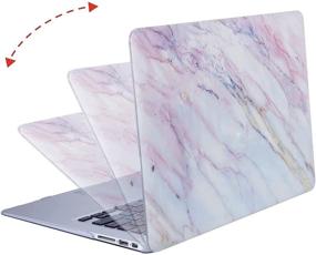 img 1 attached to MOSISO MacBook Air 11 inch Case (A1370 & A1465), Pink Marble Hard Shell Cover with Keyboard Cover & Screen Protector