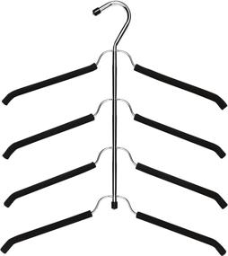 img 1 attached to 👚 Chrome & Foam Blouse Hanger by Whitmor - 4-Tier Design in Chrome & Black