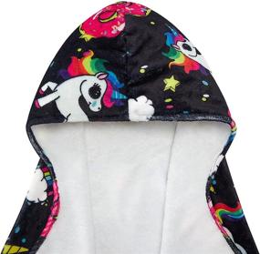 img 2 attached to 🦄 Loveternal Unicorn Blanket Hoodie - Rainbow Donut Cloaking Cabin Throw Blanket for Office - 3D Plush Lucky Star Ice Cream - Warm Fleece Wearable Blanket - Cuddle Home - Black (60"X80")