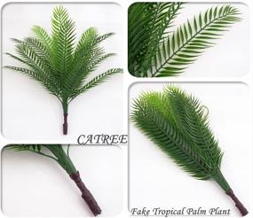 img 1 attached to Premium Artificial Palm Tree Plant - CATTREE Fake Tropical Plant with Lifelike Plastic Leaves - Indoor Outdoor Modern Décor in Pot for Home Garden, Office, Wedding - Faux Greenery Shrubs, Boston Fern Bushe