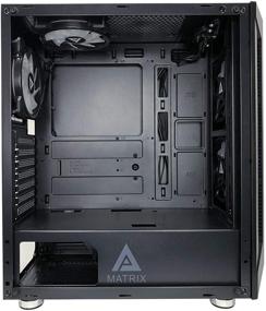 img 1 attached to 🖥️ Apevia Matrix-BK Mid Tower Gaming Case: Tempered Glass, USB3.0/USB2.0/Audio Ports, 4x RGB Fans, Black Frame
