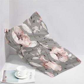 img 3 attached to 🌸 GALMAXS7 Grey Floral Satin Pillowcase Set - Soft and Cozy Envelope Style, Ideal for Hair and Skin