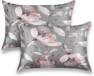 🌸 galmaxs7 grey floral satin pillowcase set - soft and cozy envelope style, ideal for hair and skin logo