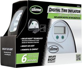 img 3 attached to Compact and Portable Slime 40051 Digital Tire Inflator: Efficient 12-Volt Air Compressor Pump with Auto Shutoff Technology