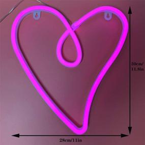 img 3 attached to ❤️ Vibrant Pink Love Heart Neon Light for Valentine's - Battery/USB Powered Neon Decor Lamp for Kids Room, Great Valentine's Night Gift