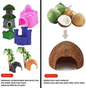 img 1 attached to 🐠 Coco Hut for Pets, 5x3 Inches, Handcrafted from Premium Coconut Shell, Rounded Edges, Supreme Comfort, Ideal for Fish Breeding, Space-efficient and Ample, Optimal Fish Hideout, 1 Piece