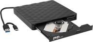 📀 fast usb type-c 3.0 external dvd drive compatible with windows xp/7/10 - dual port cd dvd rewriter burner for laptop and desktop logo
