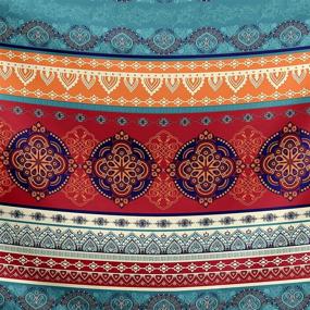 img 2 attached to 🌈 Turquoise Boho Mandala Body Pillow Cover: Ethnic Vintage 54x20 Bohemian Chic Decor, Teal Blue, Red, Indian Tapestry, Zipper Closure, Colorful Room Decor, Hipster Hippie, Long Throw Couch Accent