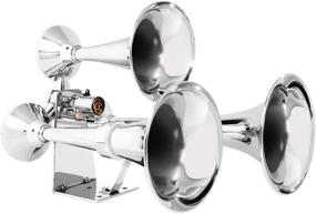 img 4 attached to 🔊 Superior Sound: GG Grand General 69991 Chrome Heavy Duty Train Horn with Triple Brass Trumpet