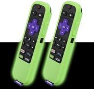 [2 pack]silicone cover for tcl roku tv steaming stick 3600r / roku express(3900)/ roku express (3910)/ roku express(3930) remote control logo