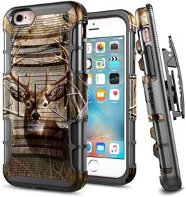 img 4 attached to 🦌 iPhone SE 2020 (2nd Gen)/iPhone 8/7/6S/6 Case - E-Began Heavy Duty Defender Cover with Belt Clip, Kickstand, and Shockproof Protection - Deer Design