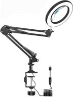 🔍 enhance your workbench with the led magnifying glass desk lamp: 3 color modes, 10 dimmable levels, adjustable swivel arm for reading, rework, and craft work логотип