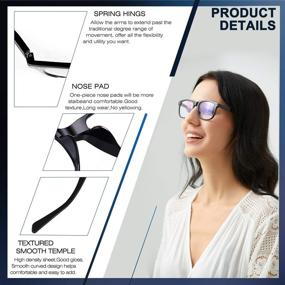 img 2 attached to 👓 FONHCOO Blue Light Blocking Clip on Glasses: Square Anti Blue Light Eyewear for Enhanced Eye Comfort and UV Glare Protection, Perfect for All - Moms, Dads, Wives, and Husbands