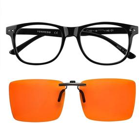 img 4 attached to 👓 FONHCOO Blue Light Blocking Clip on Glasses: Square Anti Blue Light Eyewear for Enhanced Eye Comfort and UV Glare Protection, Perfect for All - Moms, Dads, Wives, and Husbands