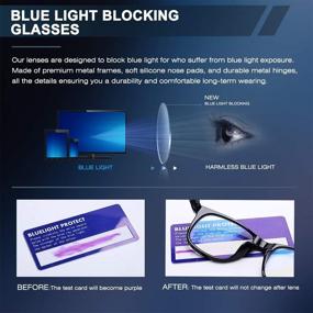 img 3 attached to 👓 FONHCOO Blue Light Blocking Clip on Glasses: Square Anti Blue Light Eyewear for Enhanced Eye Comfort and UV Glare Protection, Perfect for All - Moms, Dads, Wives, and Husbands