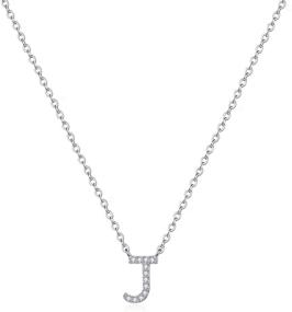 img 4 attached to Silver Initial Necklaces Girls Women