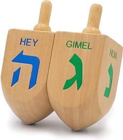 img 3 attached to 🔍 Engage in Dreidel Fun with Extra Large Wood Dreidels: A Complete Set with Instructions for the Hanukkah Game