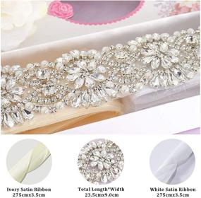 img 1 attached to 💎 Sparkling Rhinestone Applique: The Perfect Wedding Sash and Accessory for Women