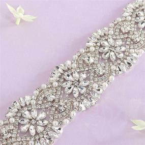 img 2 attached to 💎 Sparkling Rhinestone Applique: The Perfect Wedding Sash and Accessory for Women