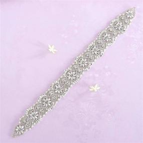 img 3 attached to 💎 Sparkling Rhinestone Applique: The Perfect Wedding Sash and Accessory for Women