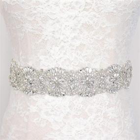 img 4 attached to 💎 Sparkling Rhinestone Applique: The Perfect Wedding Sash and Accessory for Women