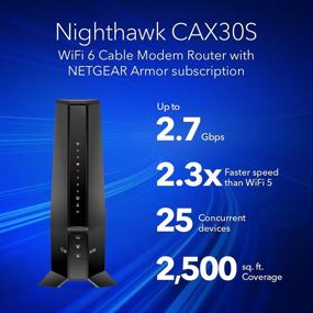 img 2 attached to 📶 NETGEAR Nighthawk WiFi 6 Cable Modem Router (CAX30S) with 90-Day Cyber Threat Protection - Xfinity, Spectrum, Cox Compatible, AX2700 Speeds (Up to 2.7Gbps), DOCSIS 3.1
